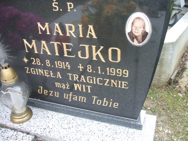 Maria Matejko 1914 Kęty Gmina - Grobonet - Wyszukiwarka osób pochowanych